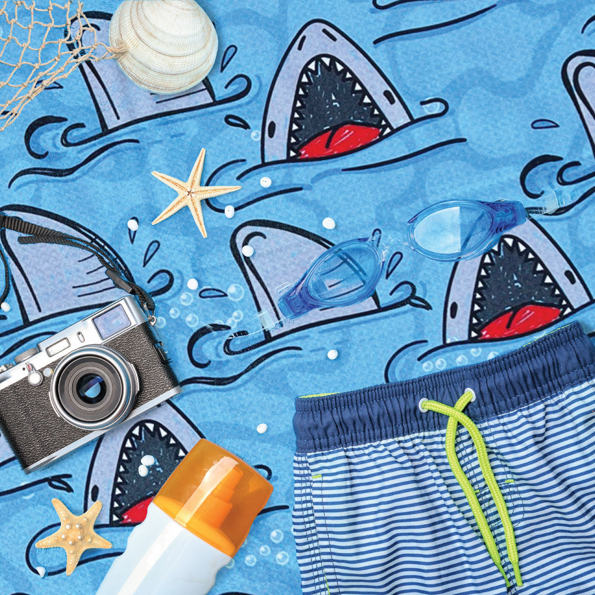Sharks About - Travel Towel